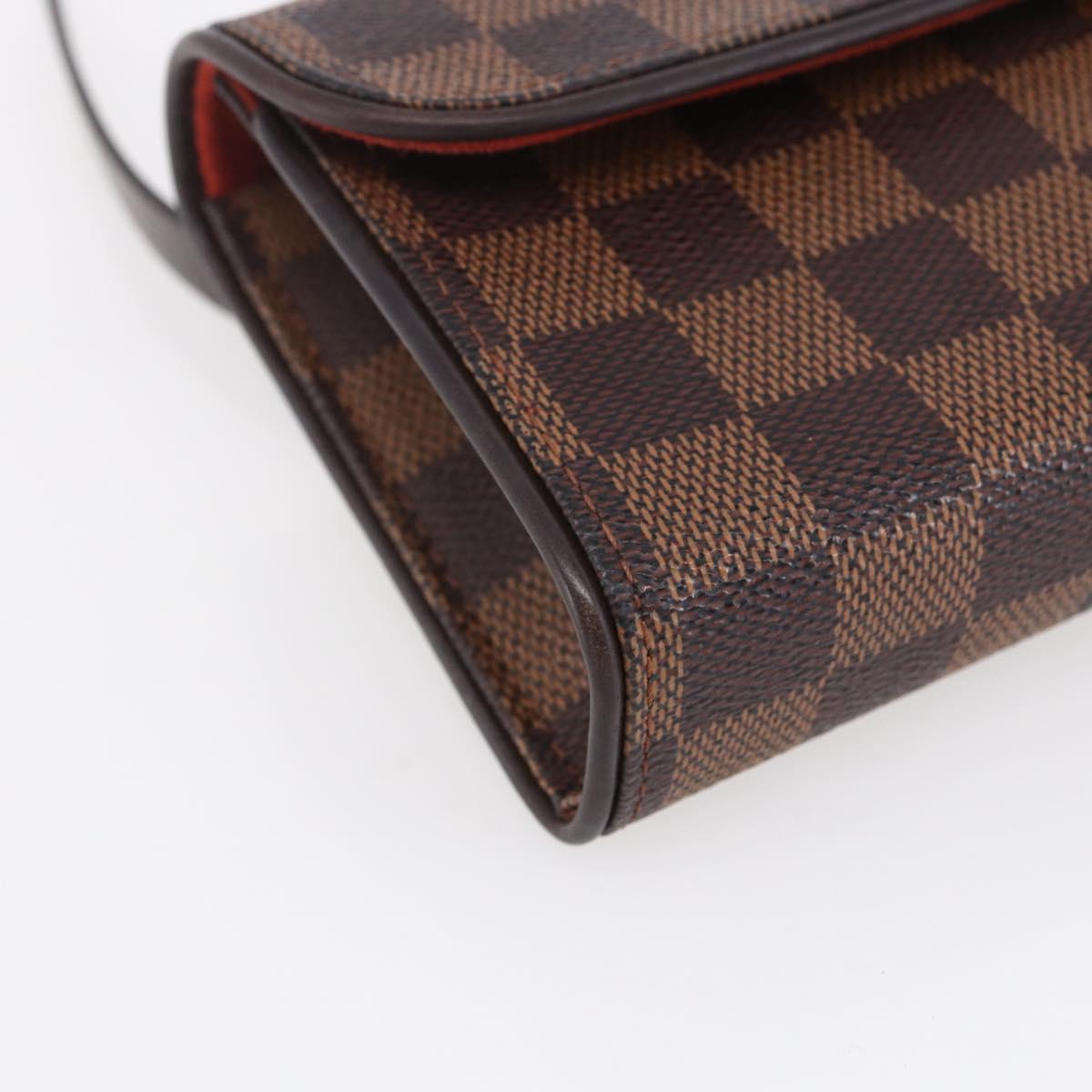 LOUIS VUITTON Damier Ebene Pochette Florentine Waist Bag N51856 LV Auth 153558