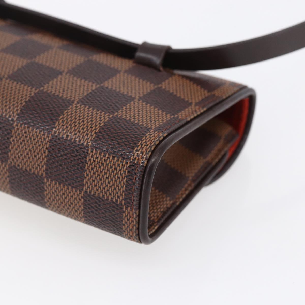 LOUIS VUITTON Damier Ebene Pochette Florentine Waist Bag N51856 LV Auth 153558