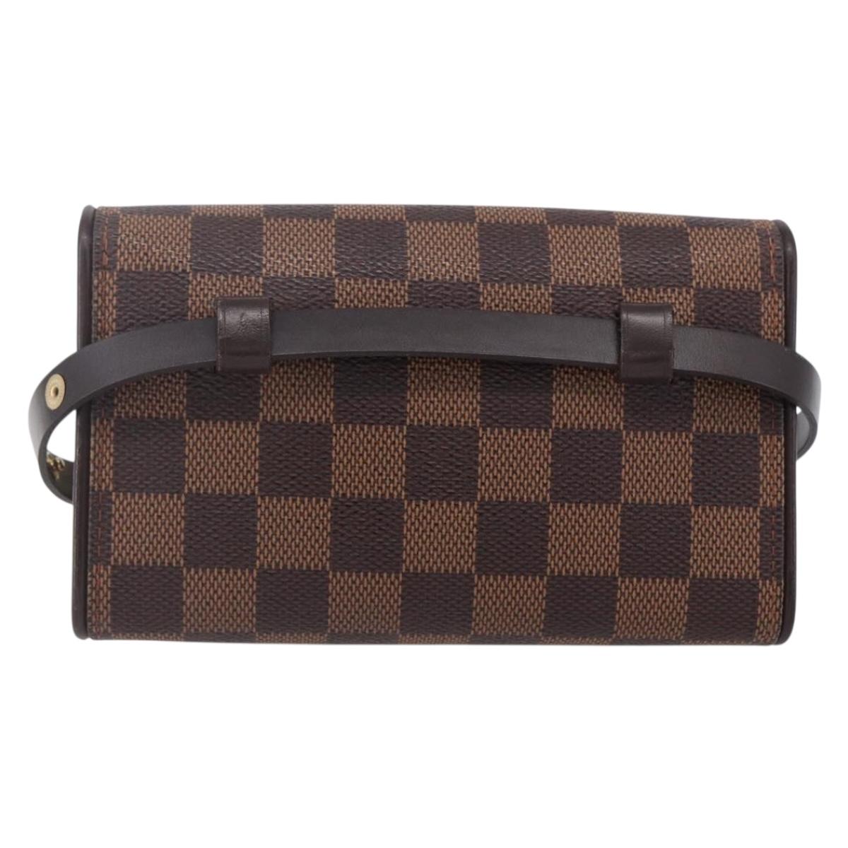LOUIS VUITTON Damier Ebene Pochette Florentine Waist Bag N51856 LV Auth 153558