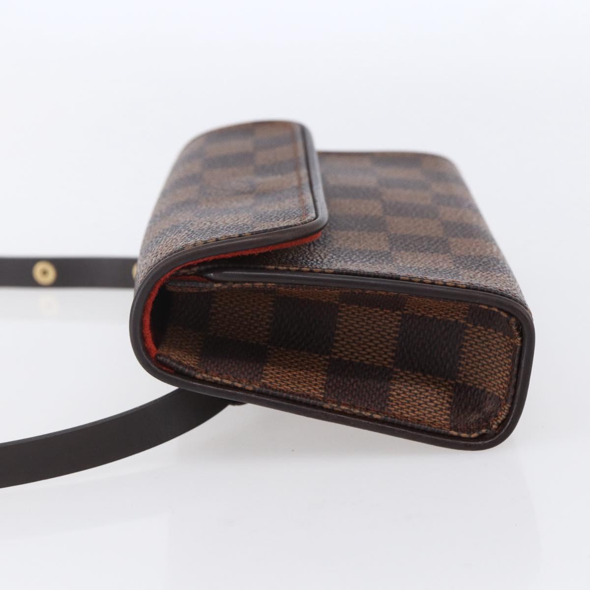 LOUIS VUITTON Damier Ebene Pochette Florentine Waist Bag N51856 LV Auth 153558