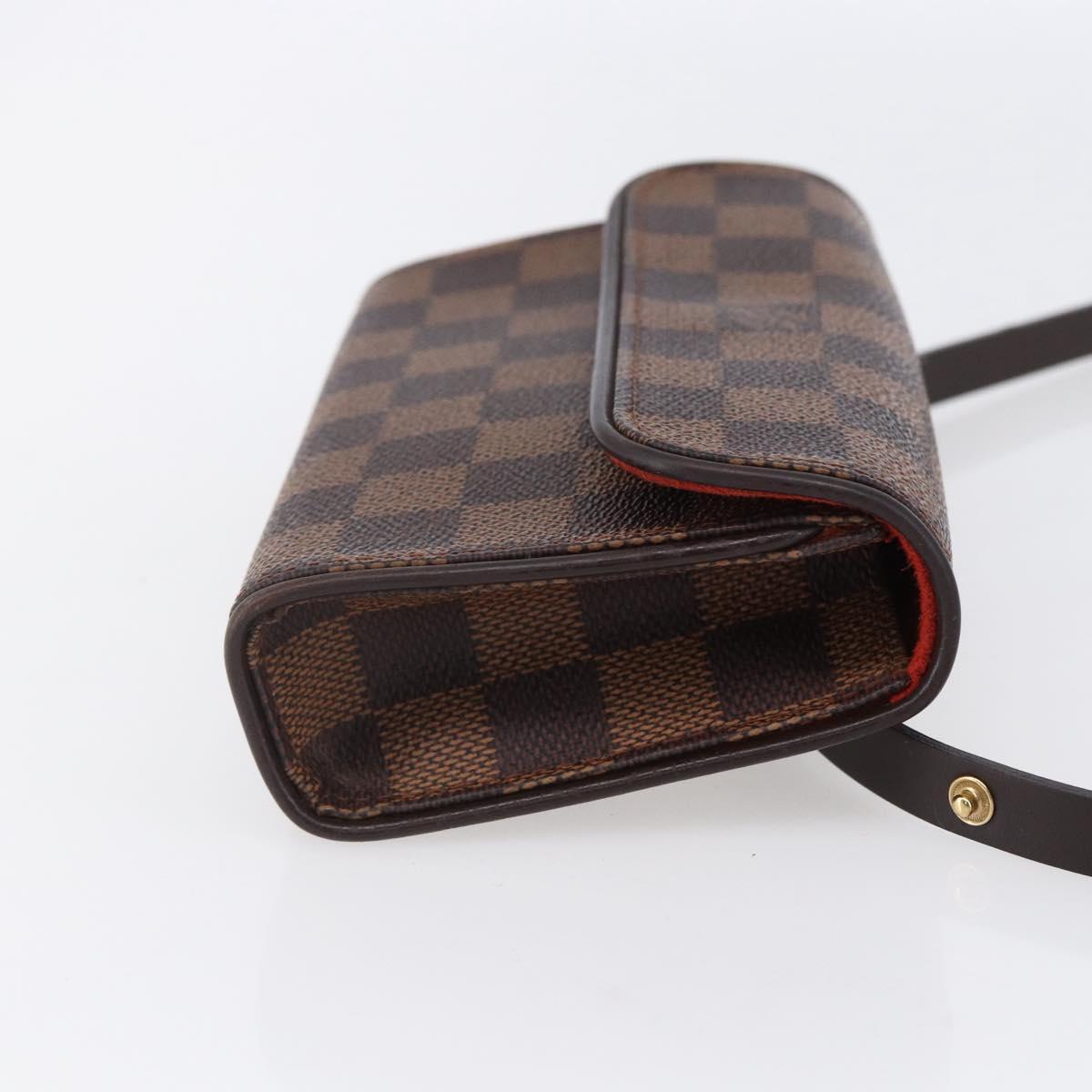 LOUIS VUITTON Damier Ebene Pochette Florentine Waist Bag N51856 LV Auth 153558