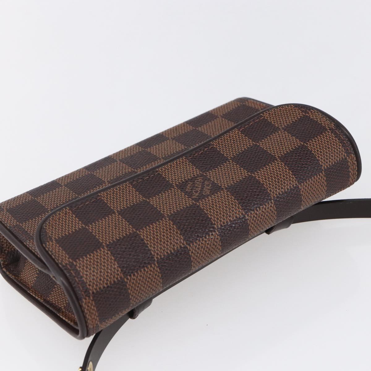 LOUIS VUITTON Damier Ebene Pochette Florentine Waist Bag N51856 LV Auth 153558