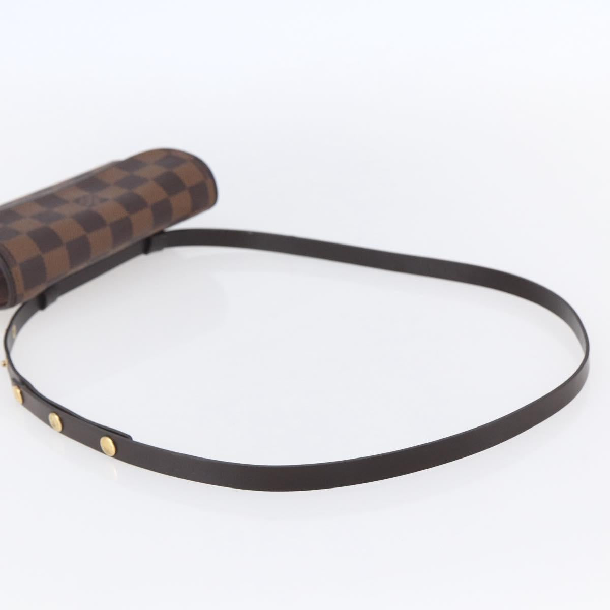 LOUIS VUITTON Damier Ebene Pochette Florentine Waist Bag N51856 LV Auth 153558