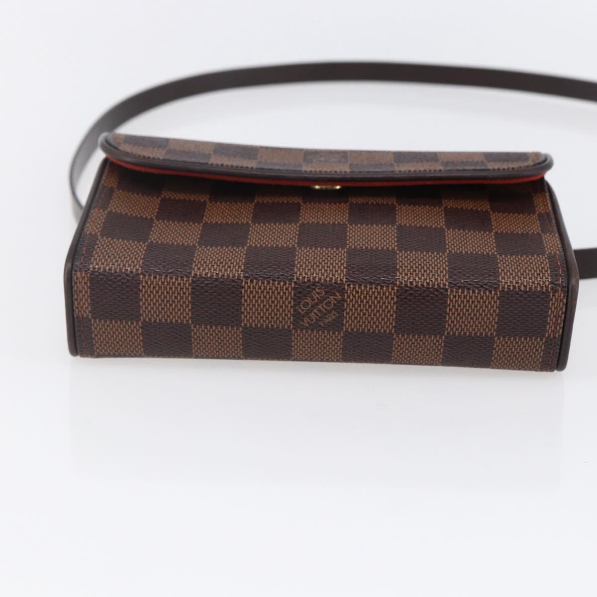 LOUIS VUITTON Damier Ebene Pochette Florentine Waist Bag N51856 LV Auth 153558