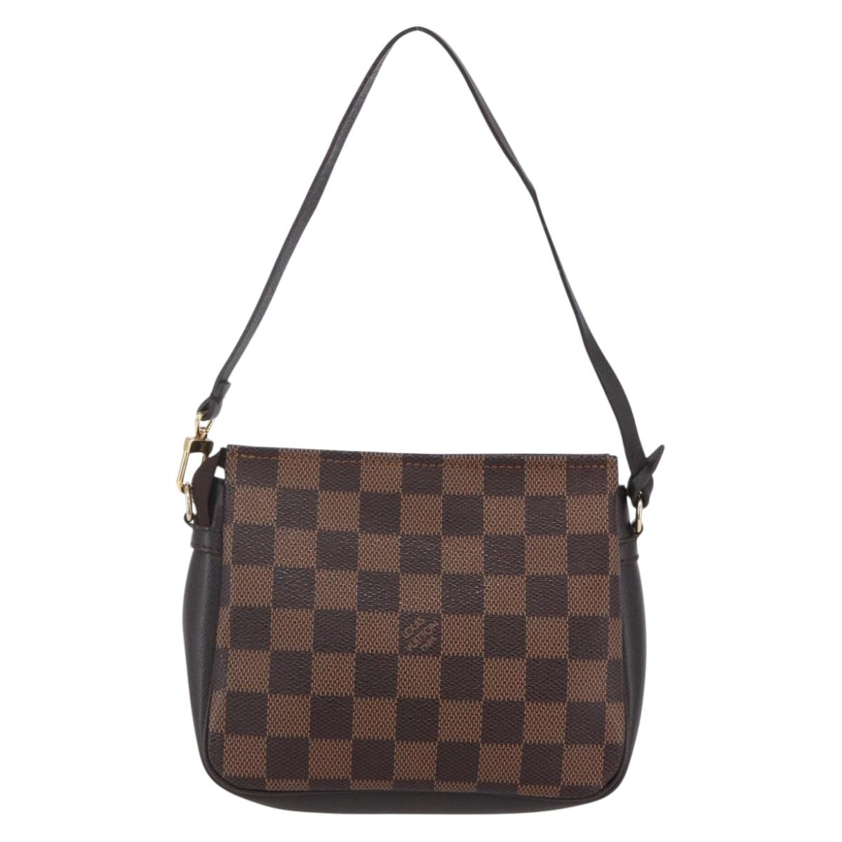 LOUIS VUITTON Damier Ebene Trousse Makeup Pouch N51982 LV Auth 153559