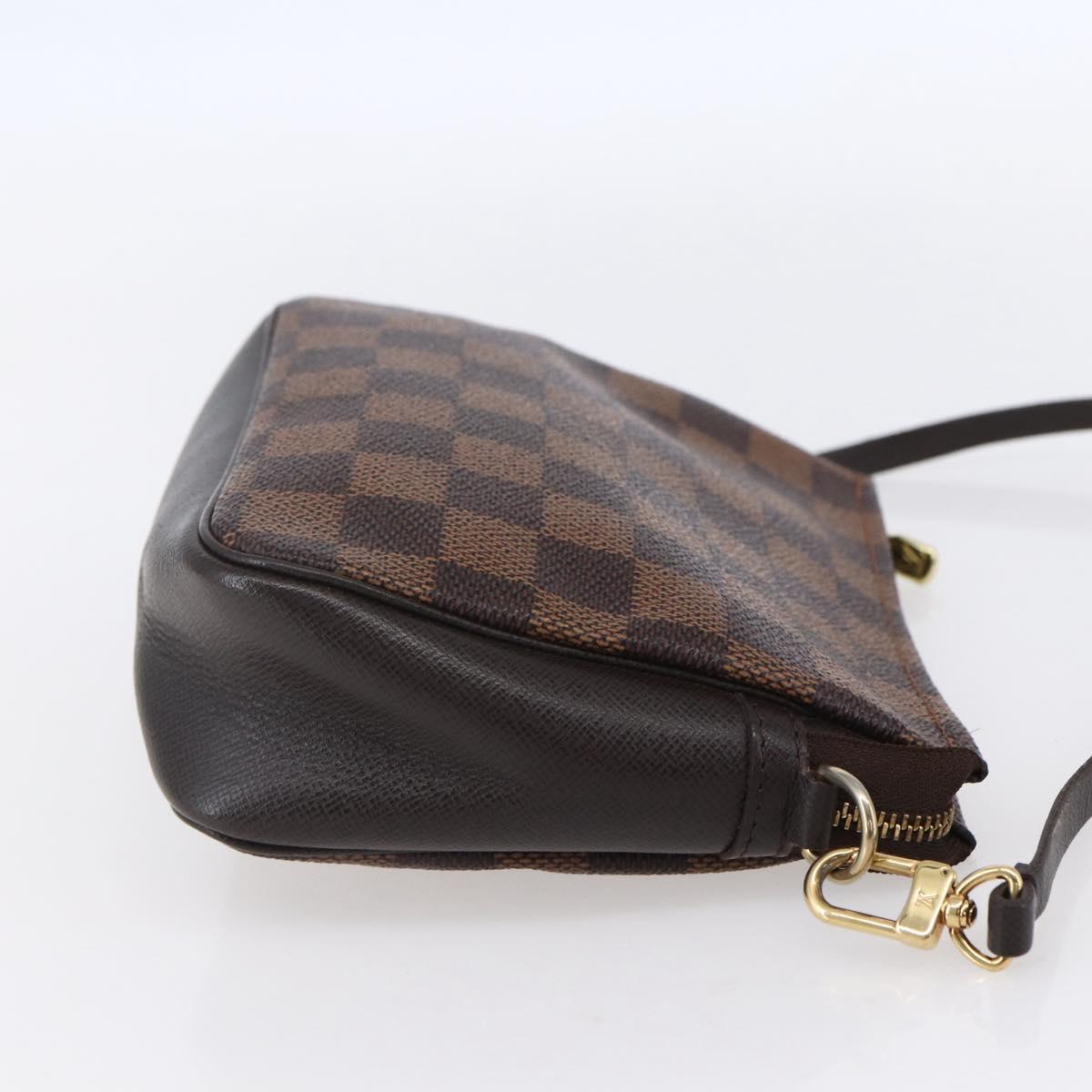 LOUIS VUITTON Damier Ebene Trousse Makeup Pouch N51982 LV Auth 153559