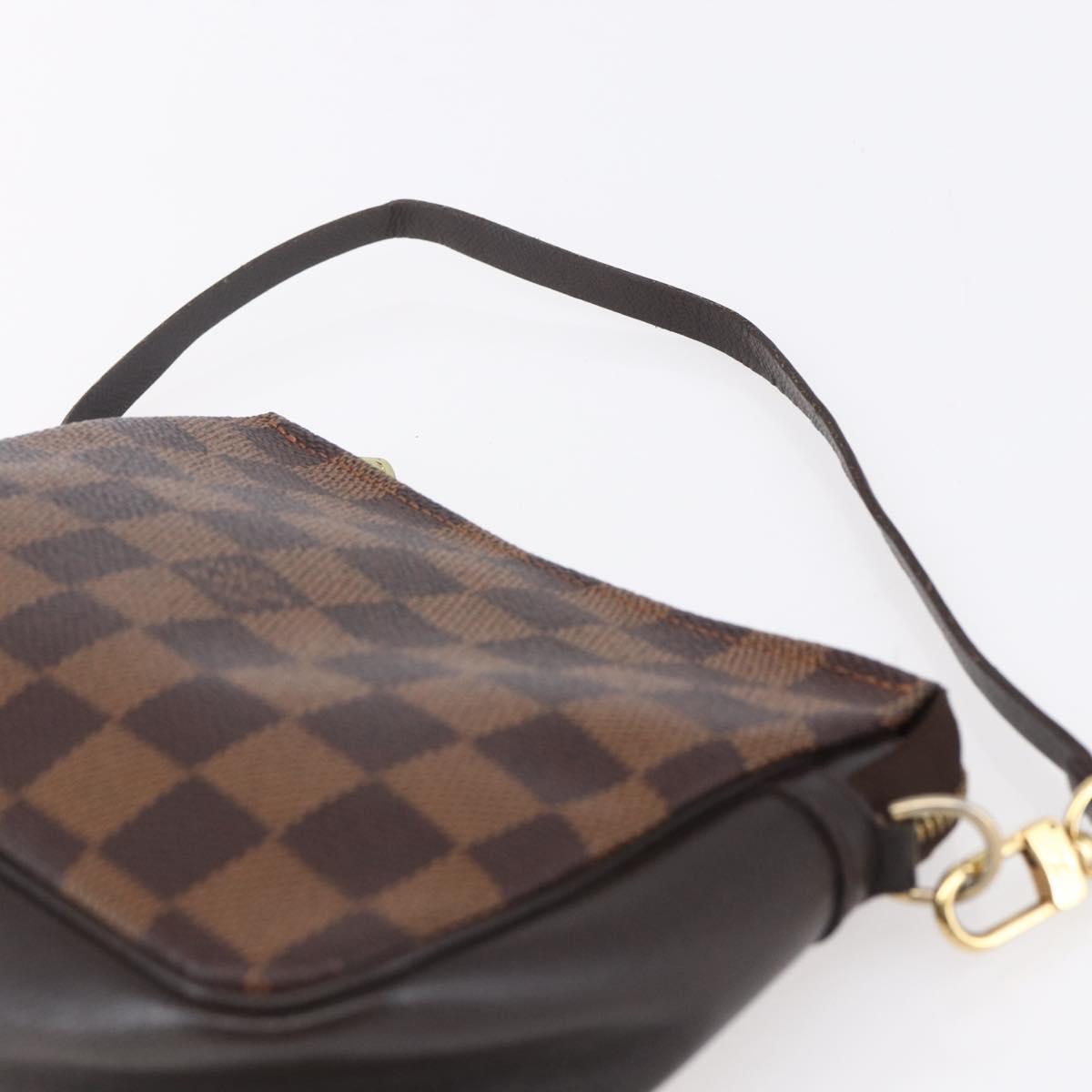 LOUIS VUITTON Damier Ebene Trousse Makeup Pouch N51982 LV Auth 153559