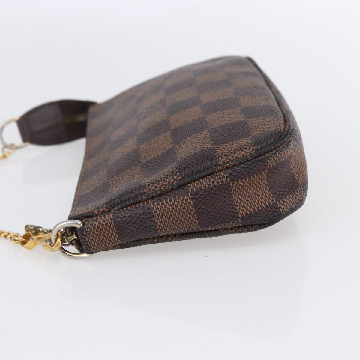 LOUIS VUITTON Damier Ebene Mini Pochette Accessoires Pouch N58009 LV Auth 153560