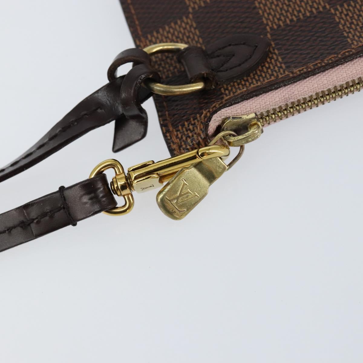 LOUIS VUITTON Damier Ebene Neverfull MM Pouch Accessory Pouch LV Auth 153561