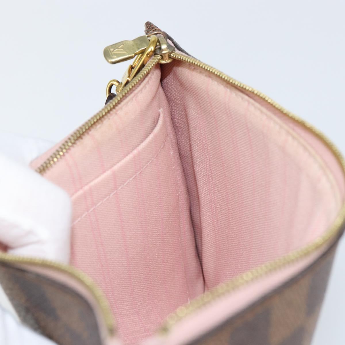 LOUIS VUITTON Damier Ebene Neverfull MM Pouch Accessory Pouch LV Auth 153561