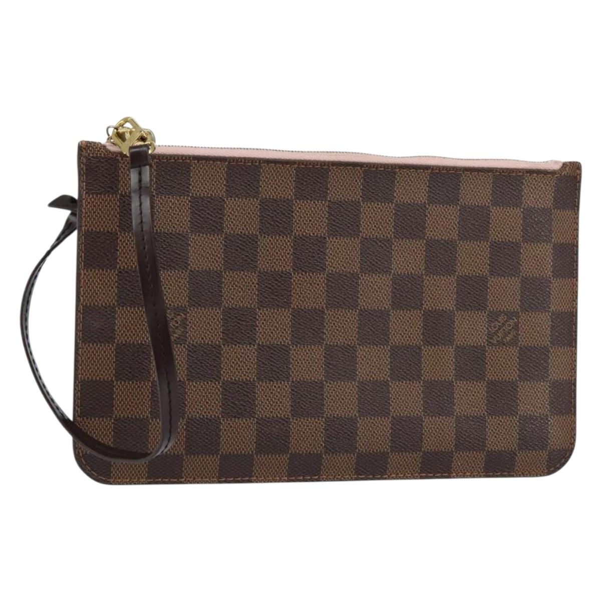 LOUIS VUITTON Damier Ebene Neverfull MM Pouch Accessory Pouch LV Auth 153561