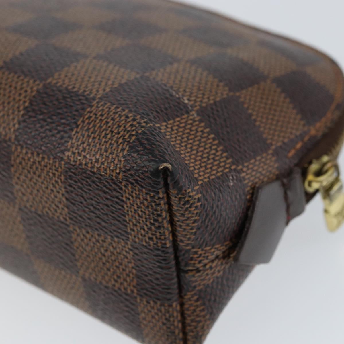 LOUIS VUITTON Damier Ebene Pochette Cosmetic PM Pouch N47516 LV Auth 153562