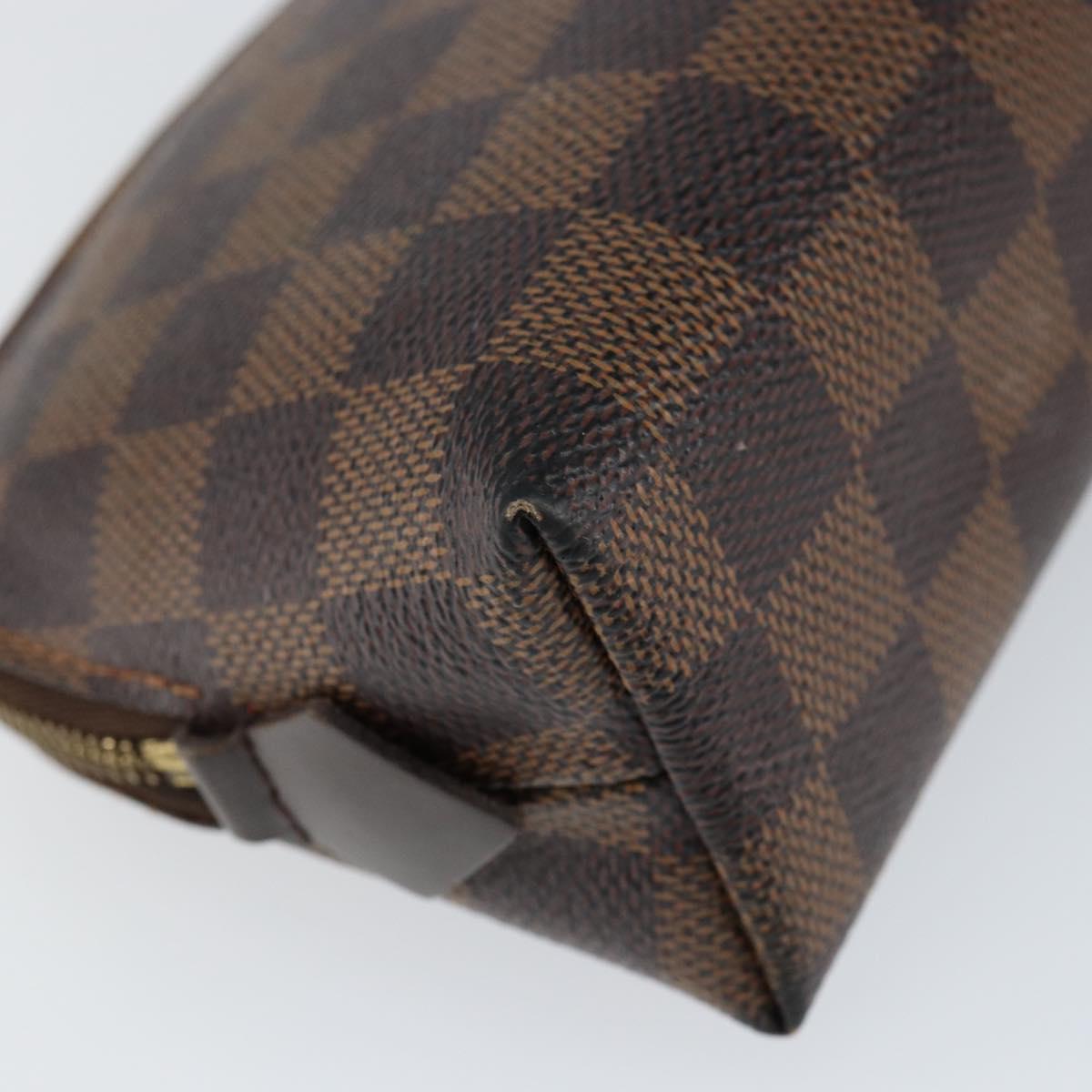 LOUIS VUITTON Damier Ebene Pochette Cosmetic PM Pouch N47516 LV Auth 153562