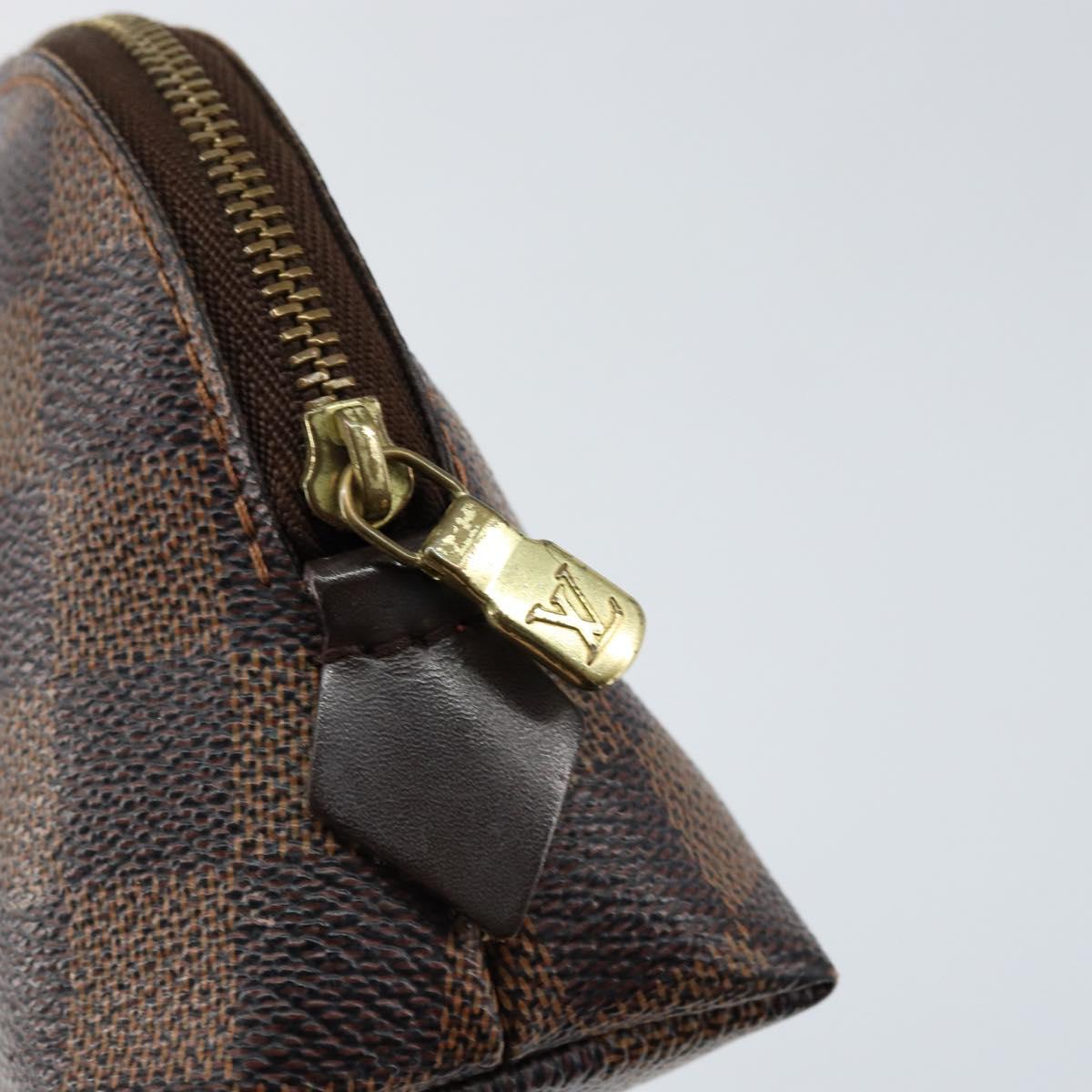 LOUIS VUITTON Damier Ebene Pochette Cosmetic PM Pouch N47516 LV Auth 153562