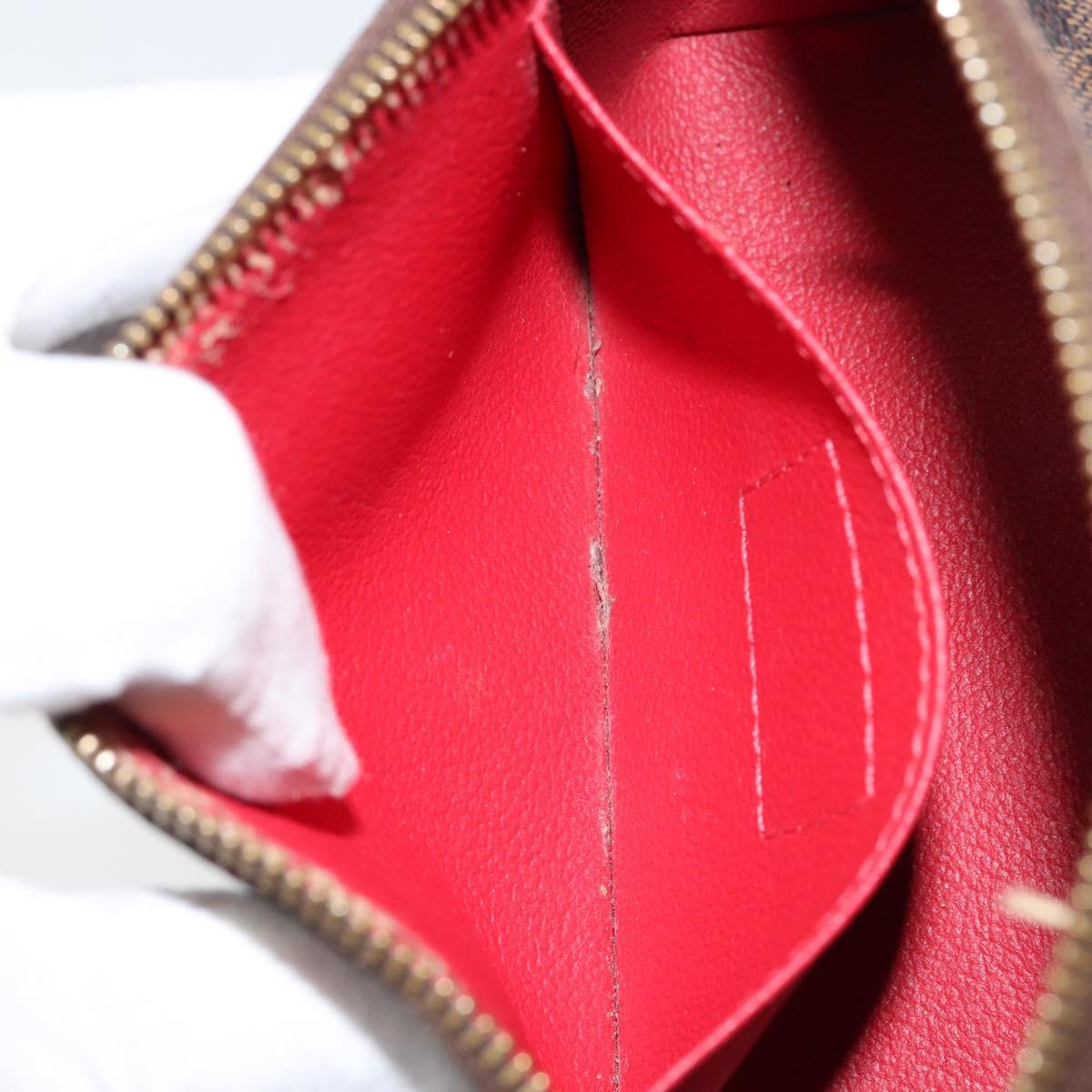 LOUIS VUITTON Damier Ebene Pochette Cosmetic PM Pouch N47516 LV Auth 153562