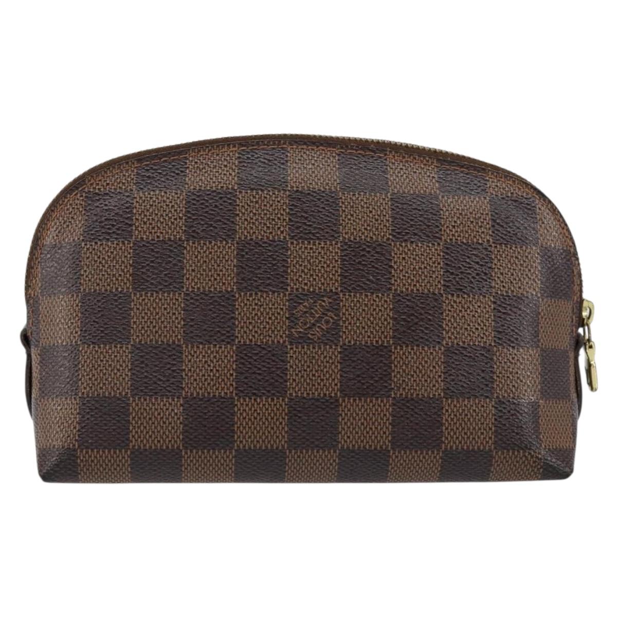 LOUIS VUITTON Damier Ebene Pochette Cosmetic PM Pouch N47516 LV Auth 153562