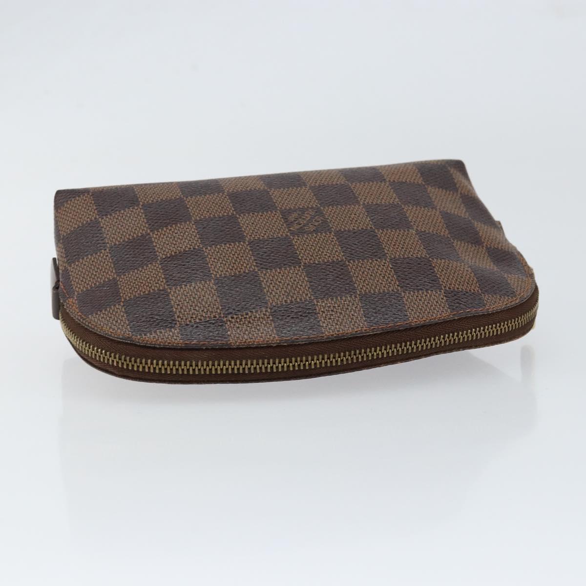 LOUIS VUITTON Damier Ebene Pochette Cosmetic PM Pouch N47516 LV Auth 153562