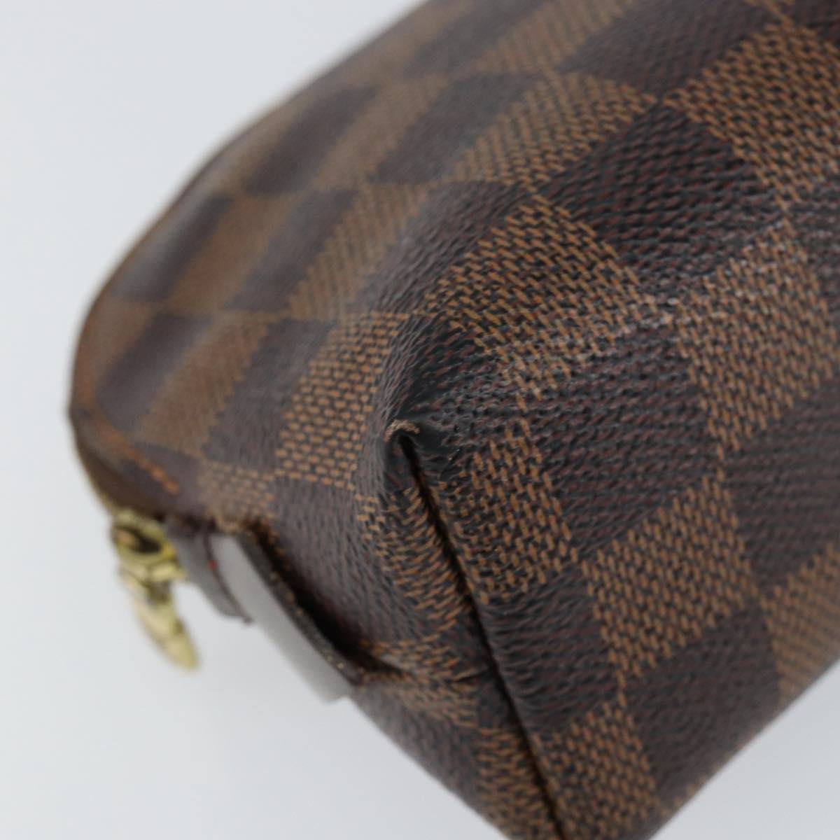LOUIS VUITTON Damier Ebene Pochette Cosmetic PM Pouch N47516 LV Auth 153562