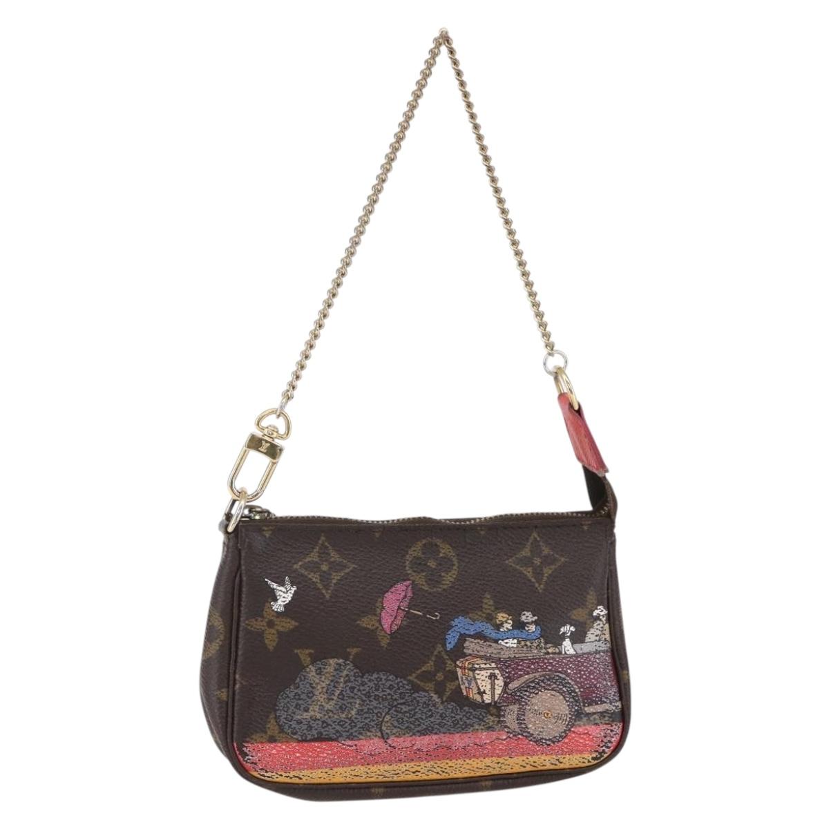 LOUIS VUITTON Christmas Limited Mini Pochette Accessoires M41655 Auth 153564