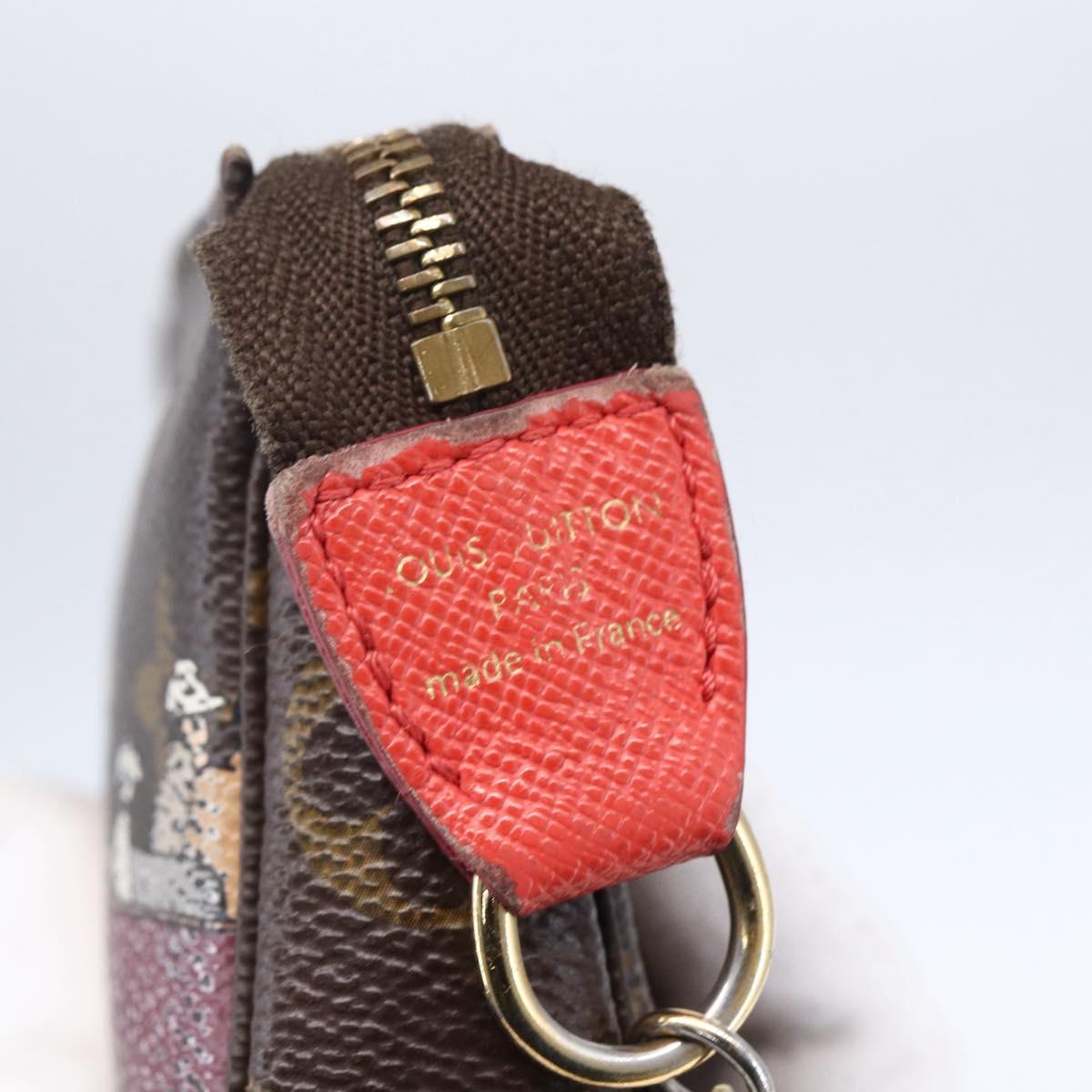 LOUIS VUITTON Christmas Limited Mini Pochette Accessoires M41655 Auth 153564