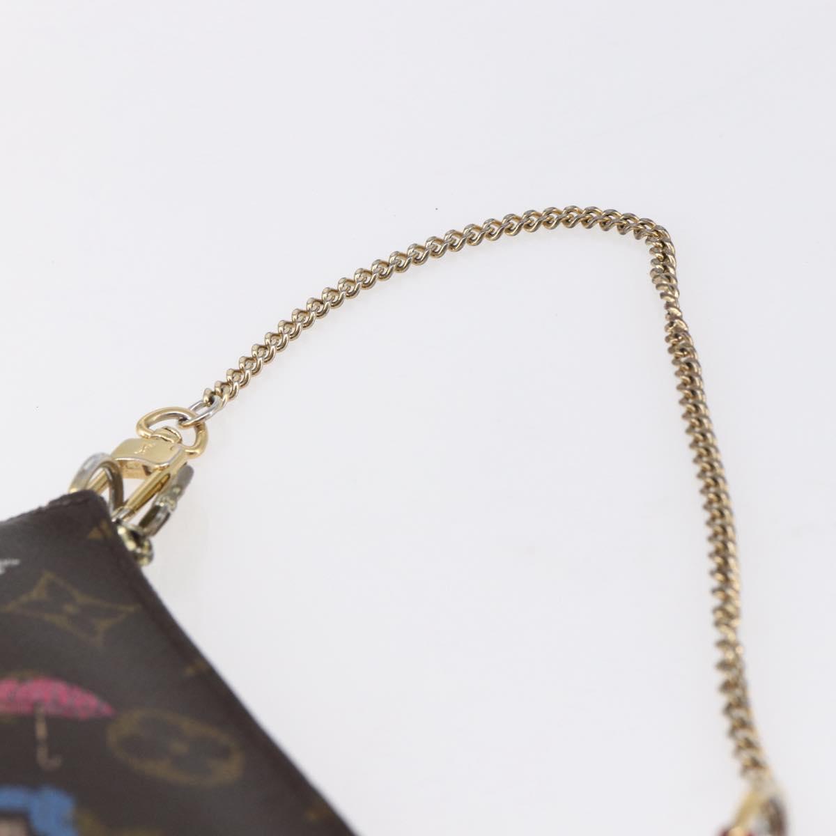 LOUIS VUITTON Christmas Limited Mini Pochette Accessoires M41655 Auth 153564