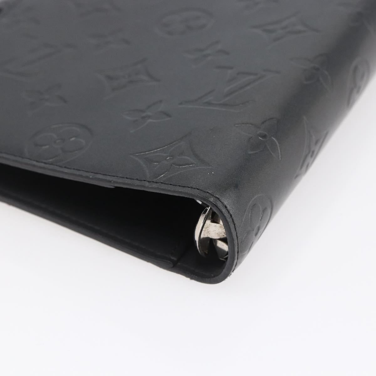 LOUIS VUITTON Monogram mat Agenda MM Day Planner Cover Gray R20925 Auth 153580