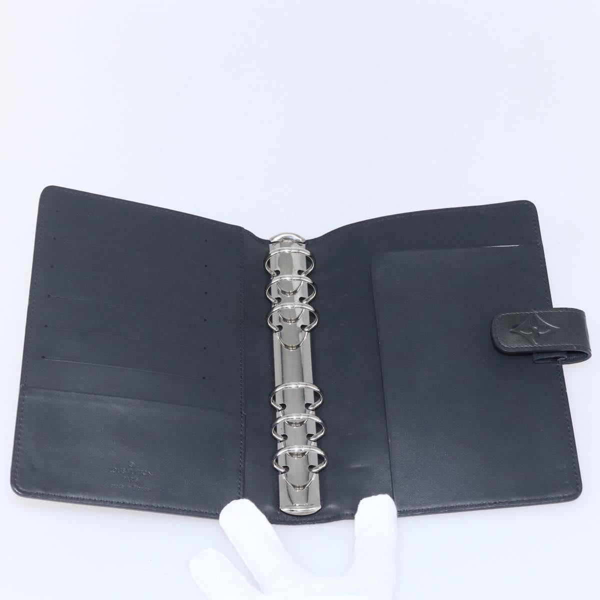 LOUIS VUITTON Monogram mat Agenda MM Day Planner Cover Gray R20925 Auth 153580