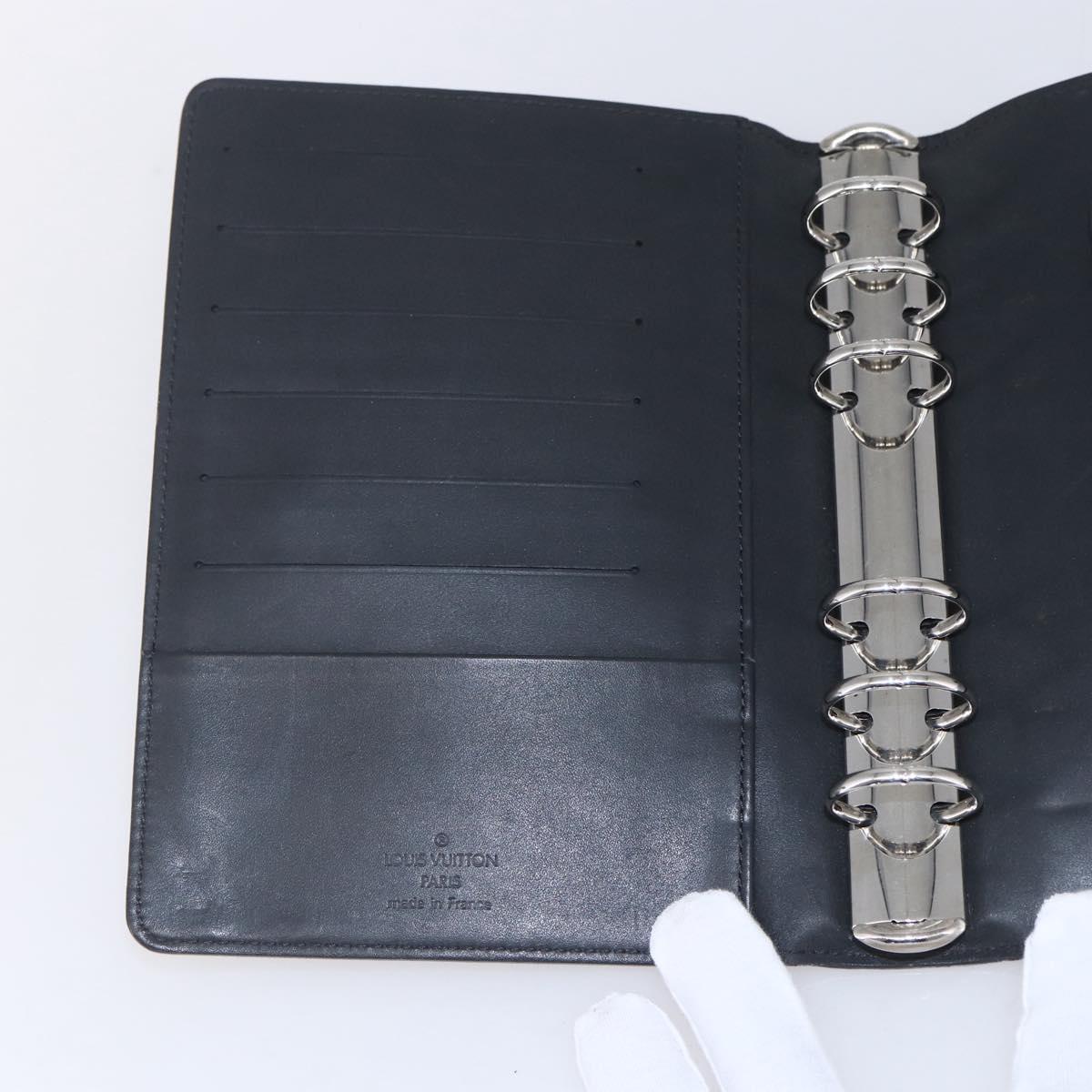 LOUIS VUITTON Monogram mat Agenda MM Day Planner Cover Gray R20925 Auth 153580