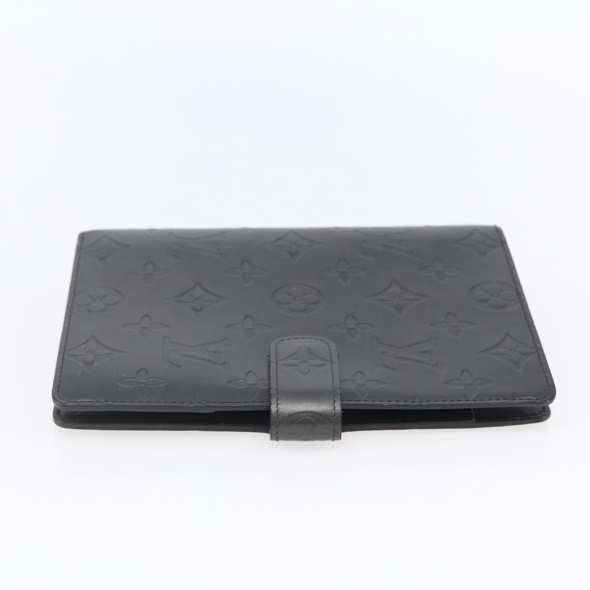 LOUIS VUITTON Monogram mat Agenda MM Day Planner Cover Gray R20925 Auth 153580