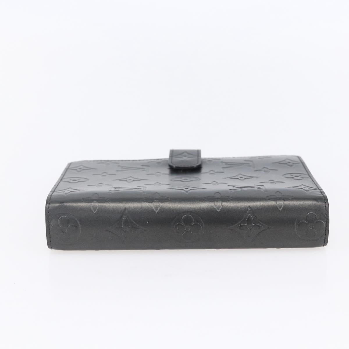 LOUIS VUITTON Monogram mat Agenda MM Day Planner Cover Gray R20925 Auth 153580