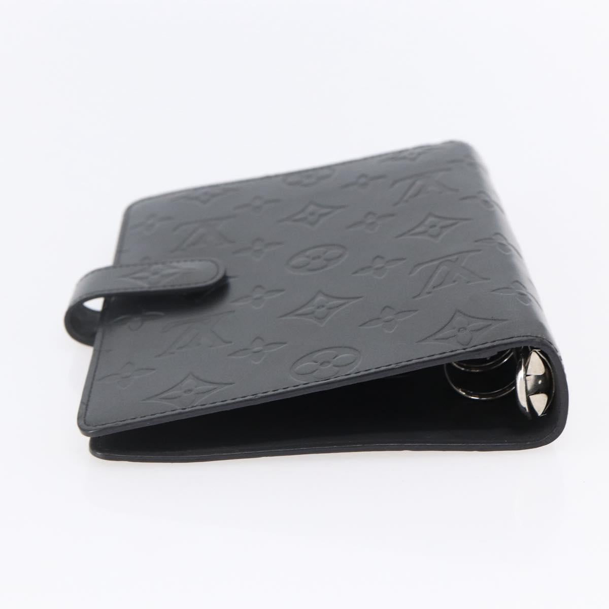LOUIS VUITTON Monogram mat Agenda MM Day Planner Cover Gray R20925 Auth 153580