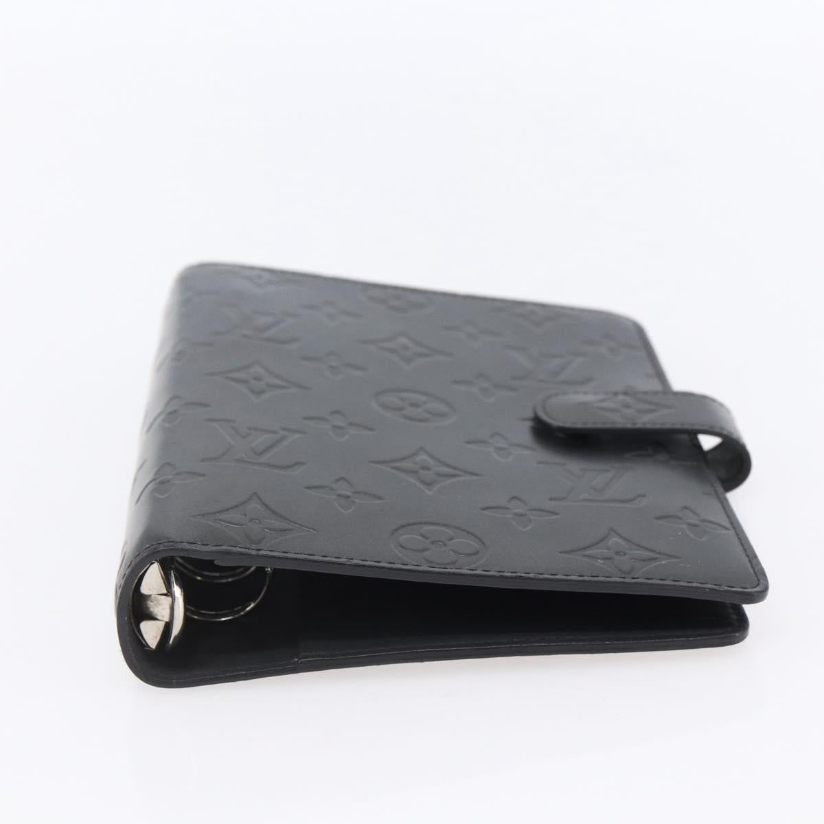 LOUIS VUITTON Monogram mat Agenda MM Day Planner Cover Gray R20925 Auth 153580