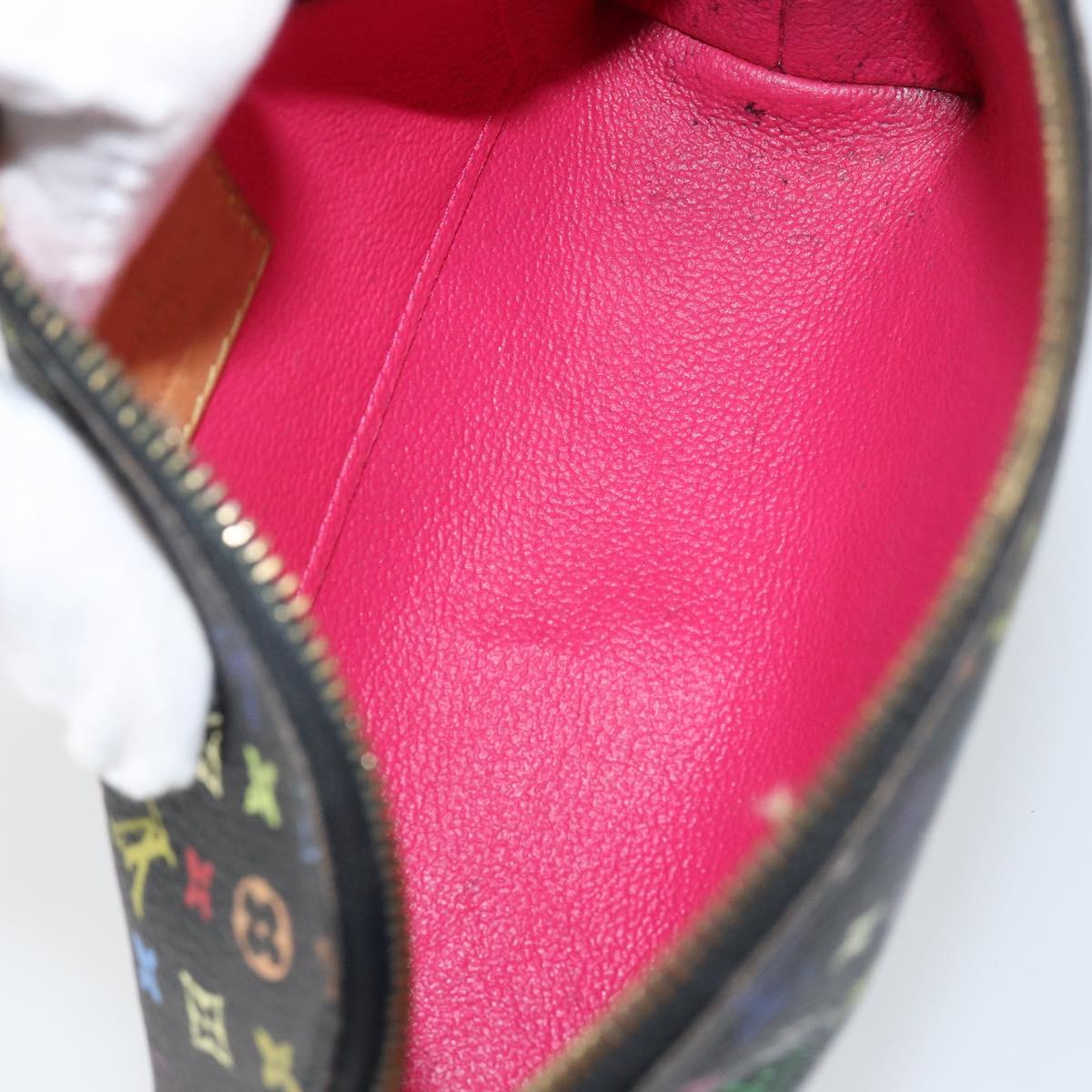 LOUIS VUITTON Multicolor Pochette Cosmetic Pouch Black M47355 LV Auth 153582