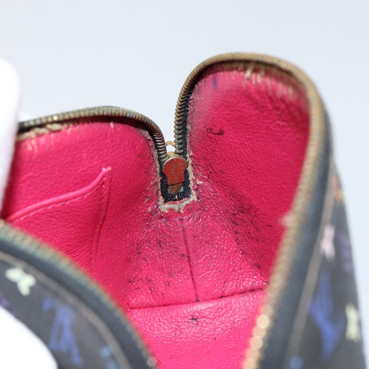 LOUIS VUITTON Multicolor Pochette Cosmetic Pouch Black M47355 LV Auth 153582