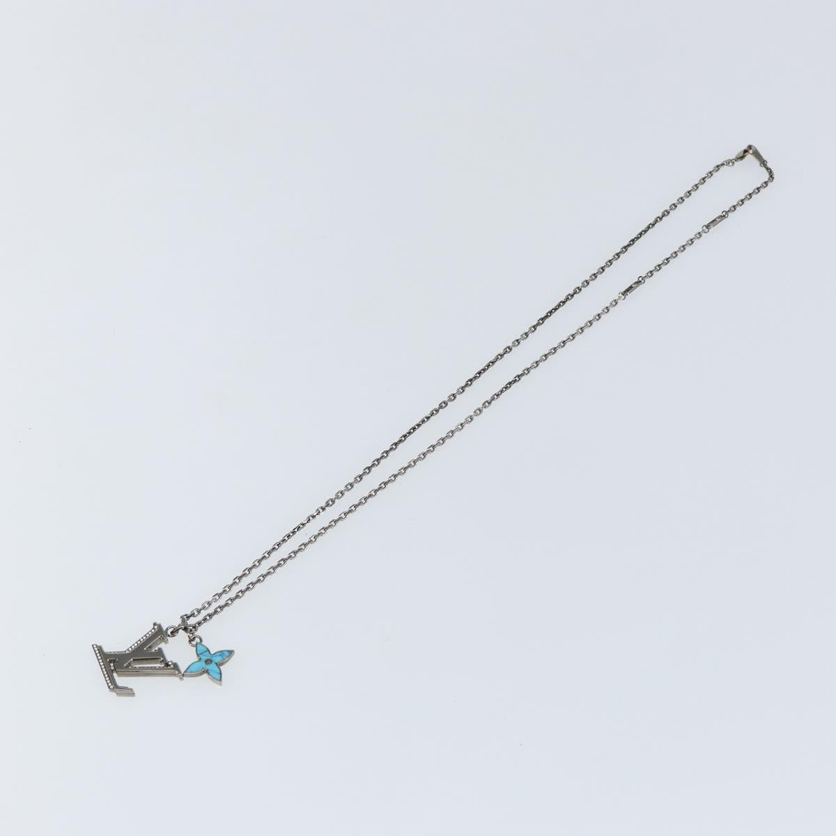 LOUIS VUITTON LV Printed Initials Necklace Silver tone M80208 LV Auth 153584M