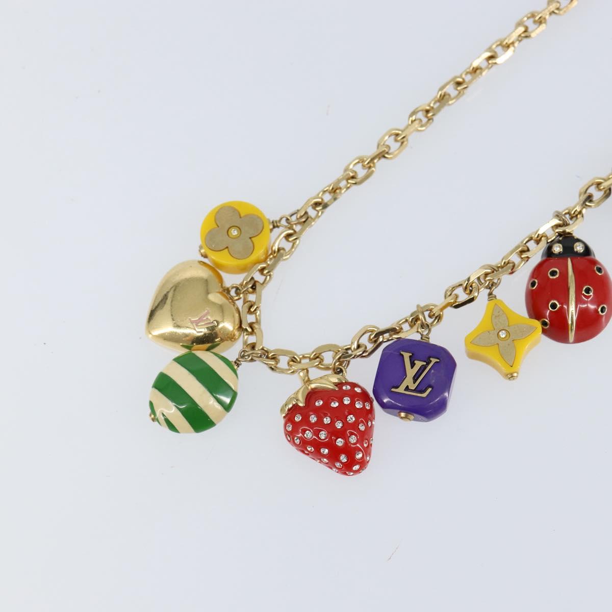 LOUIS VUITTON Collier Phrase Necklace metal Gold M64921 LV Auth 153586