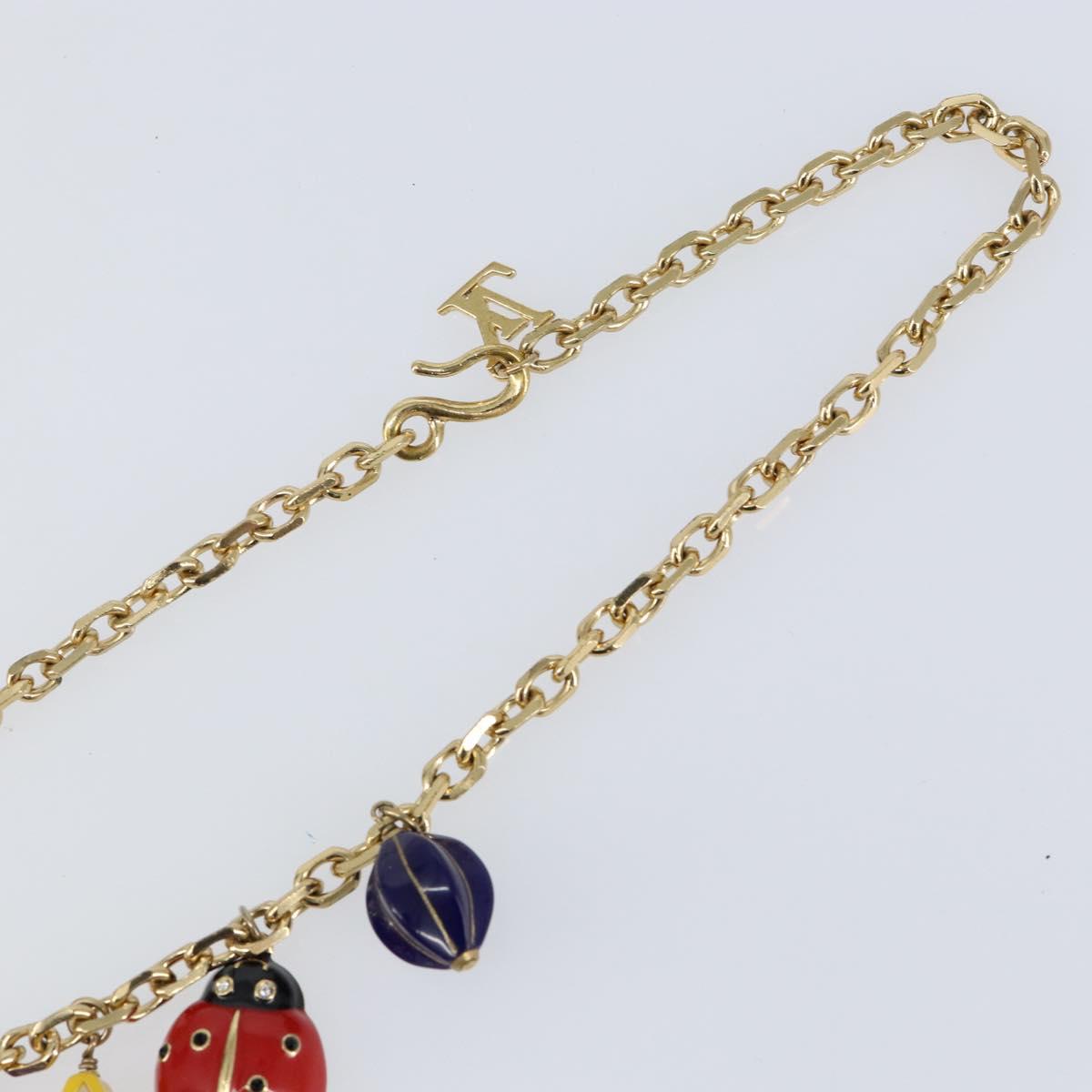 LOUIS VUITTON Collier Phrase Necklace metal Gold M64921 LV Auth 153586