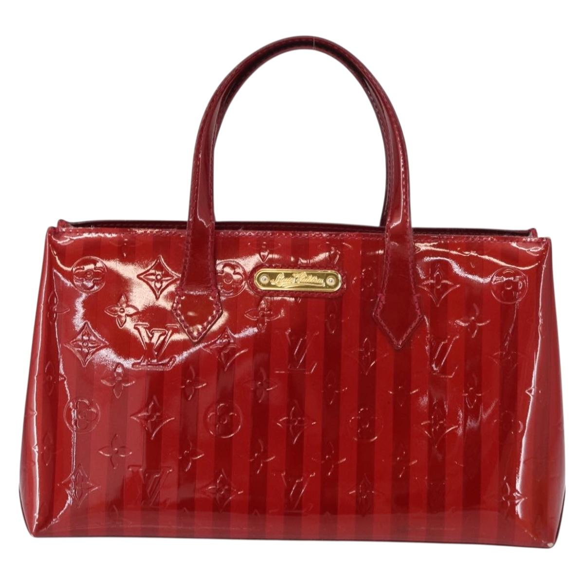 LOUIS VUITTON VernisRayure Wilshire PM Bag Pomme D'amour M91701 LV Auth 153595V