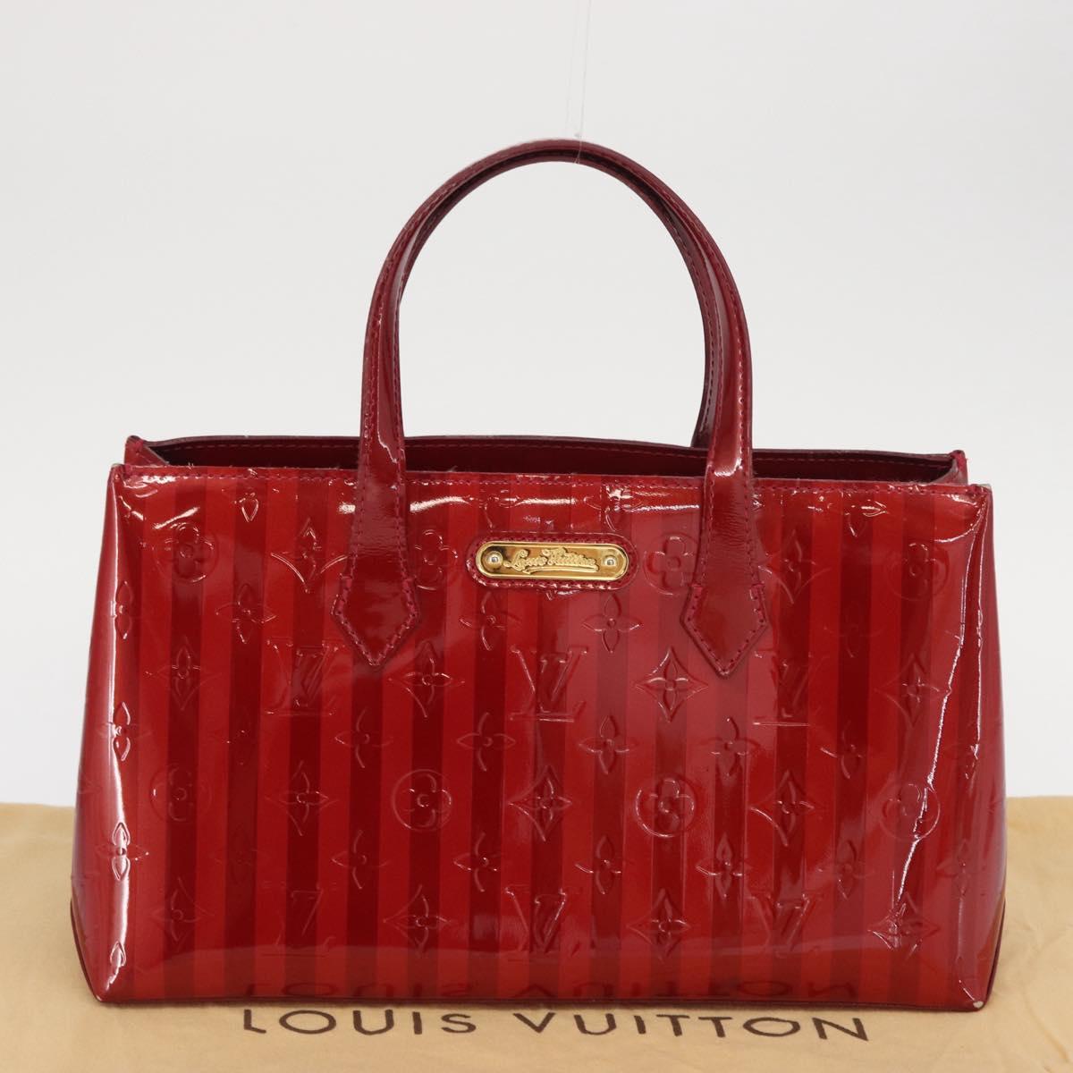 LOUIS VUITTON VernisRayure Wilshire PM Bag Pomme D'amour M91701 LV Auth 153595V