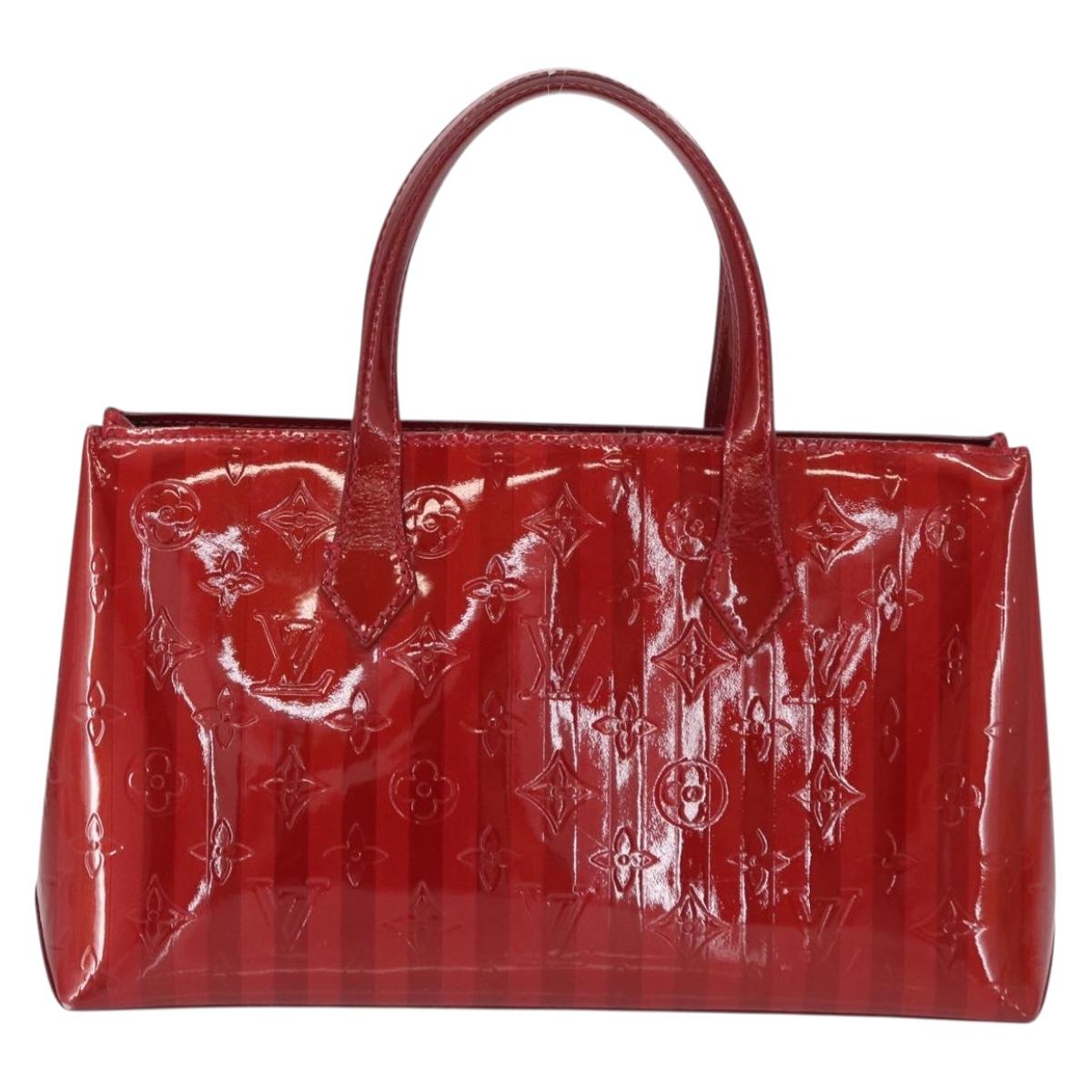 LOUIS VUITTON VernisRayure Wilshire PM Bag Pomme D'amour M91701 LV Auth 153595V