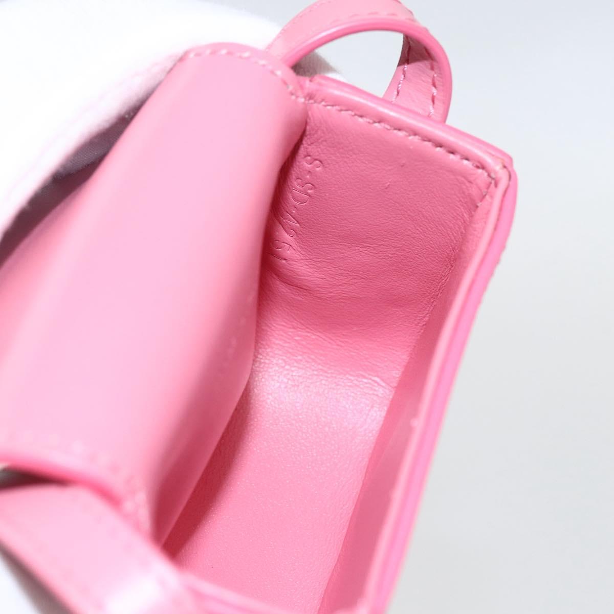 CELINE Triomphe Mini Claude Shoulder Pouch Calf Skin Pink Gold Auth 153596SAM