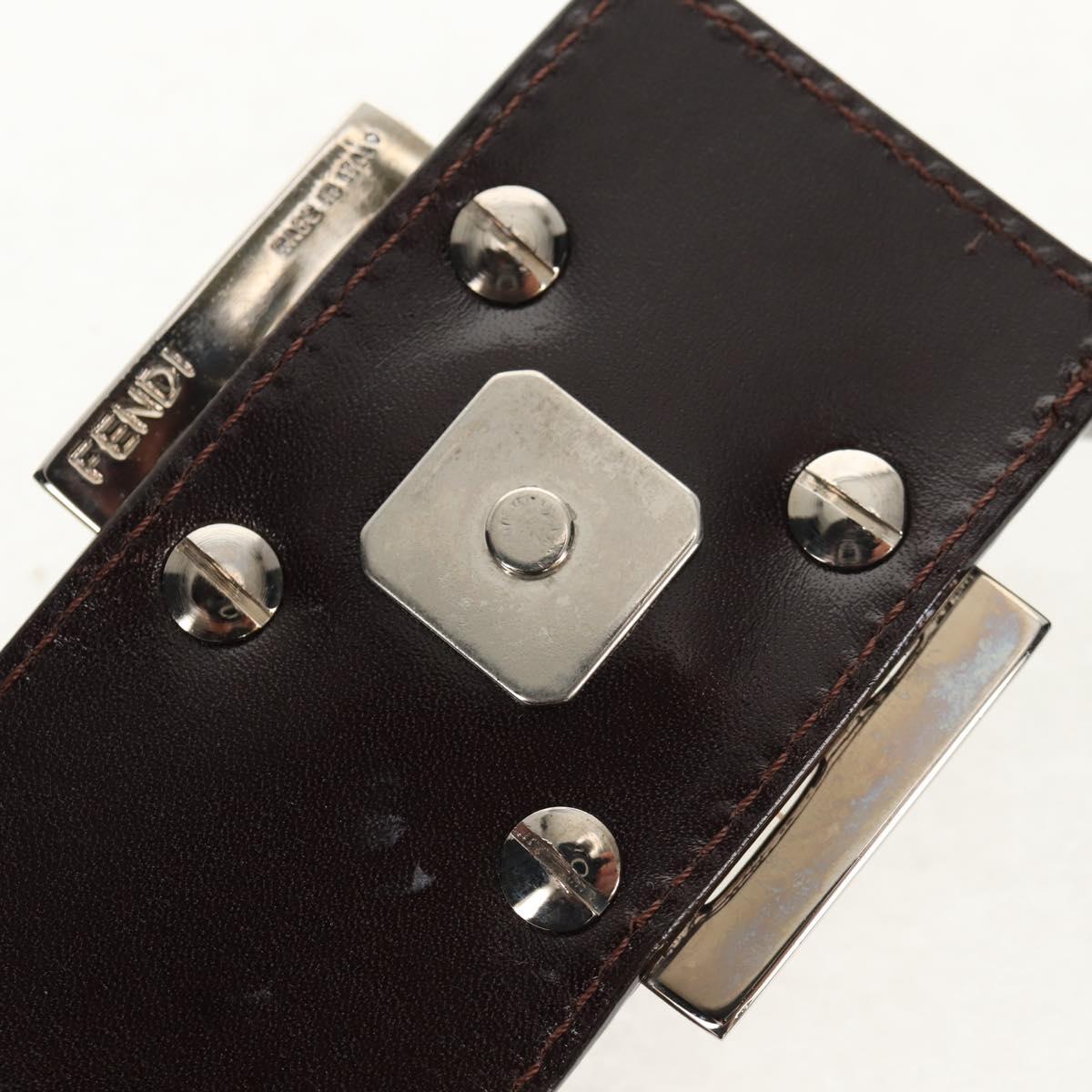 FENDI Zucca Canvas Mamma Baguette Shoulder Bag Black Brown Auth 153620SAV