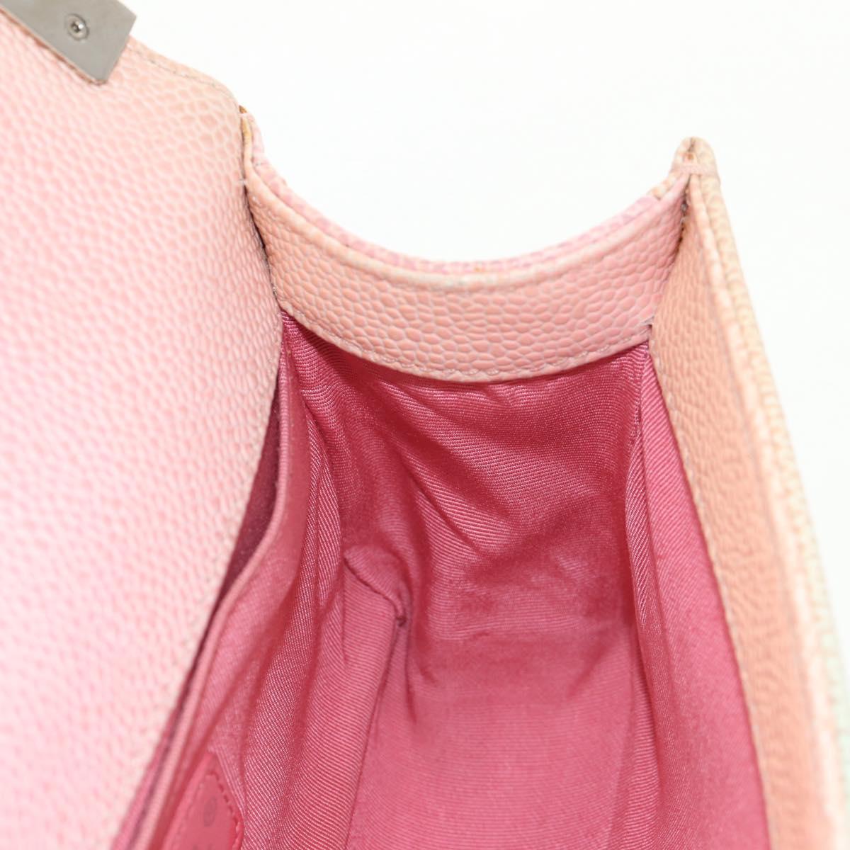 CHANEL Chain Boy Chanel Shoulder Bag Caviar Skin Rainbow CC Auth 153621SAM