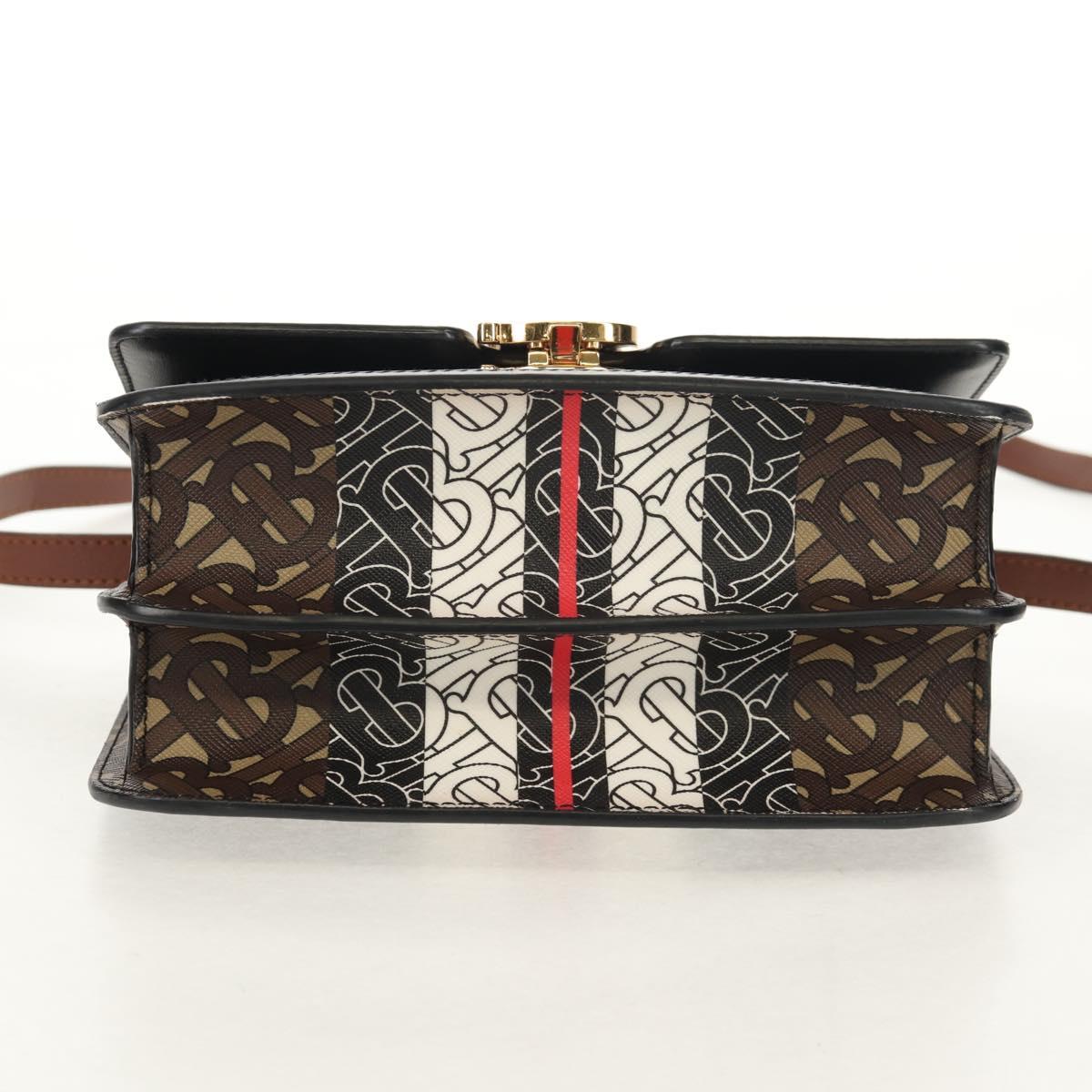 BURBERRY TB Monogram Shoulder Bag PVC Gold Brown 8031708 Auth 153622SM