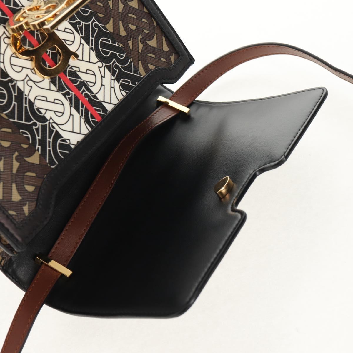 BURBERRY TB Monogram Shoulder Bag PVC Gold Brown 8031708 Auth 153622SM