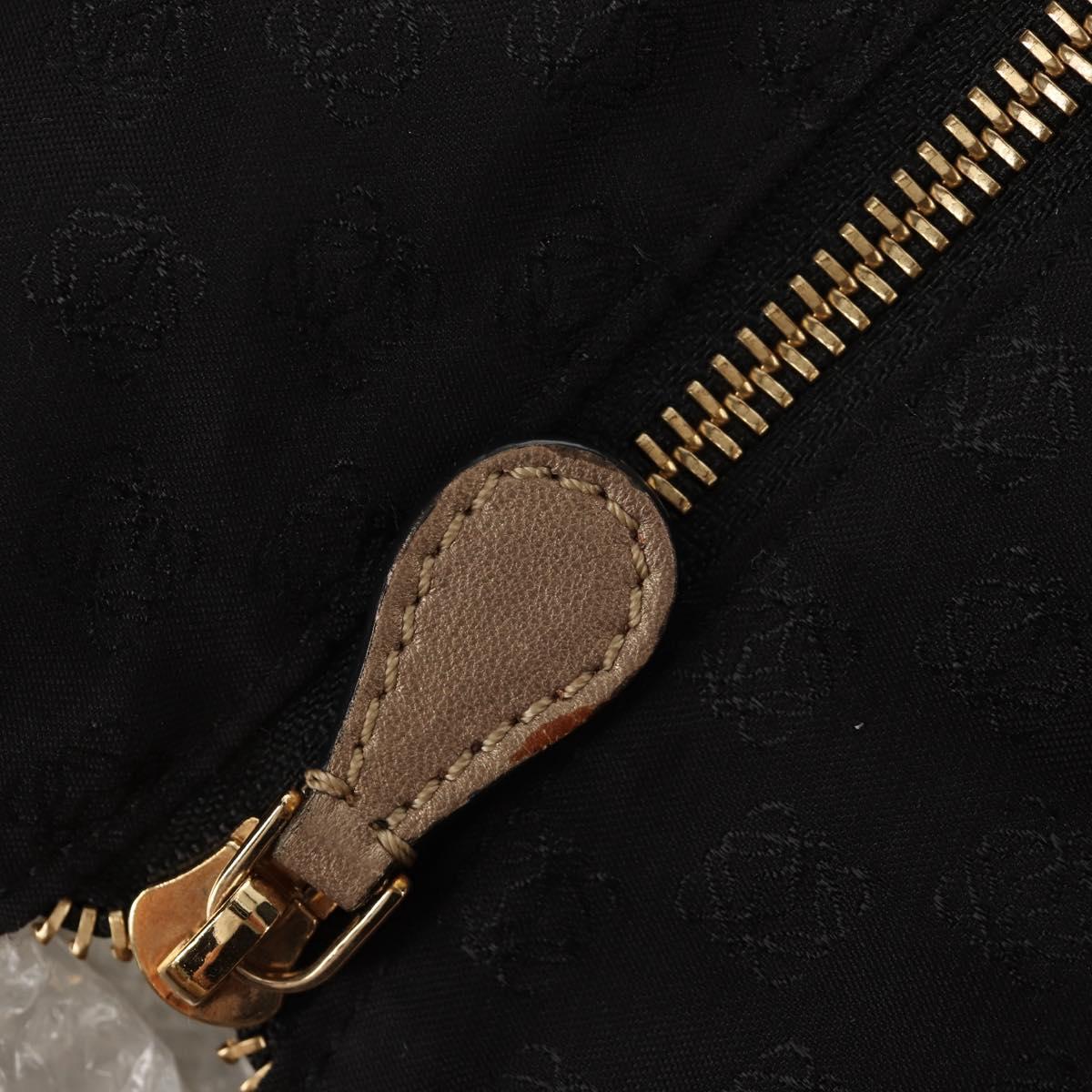 LOEWE Hand Bag Leather Gold Metallic brown Auth 153627V