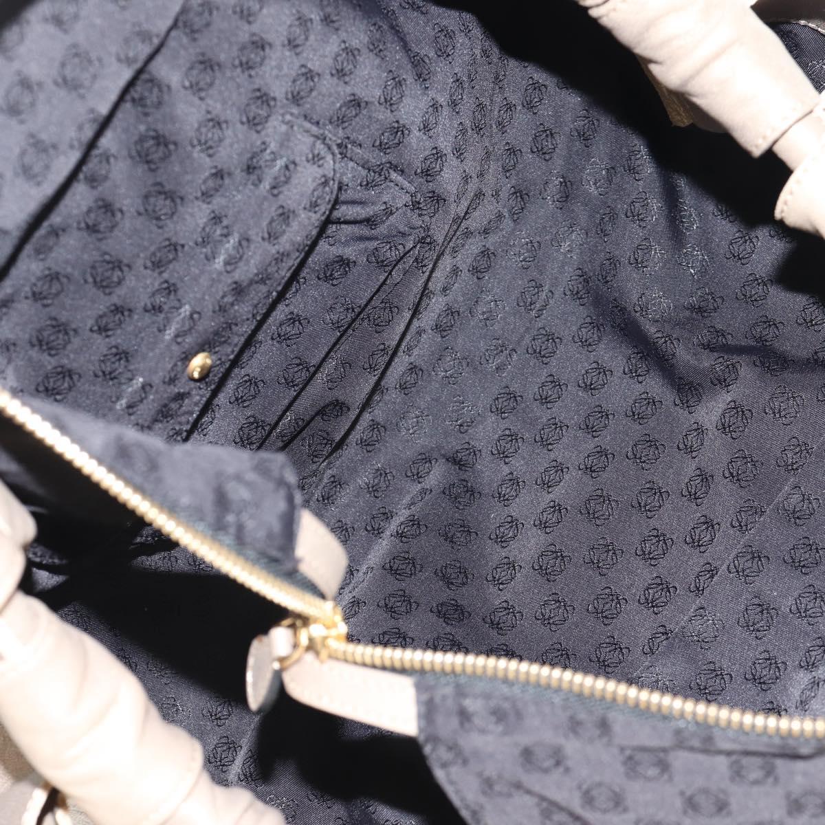 LOEWE Hand Bag Leather Gold Metallic brown Auth 153627V