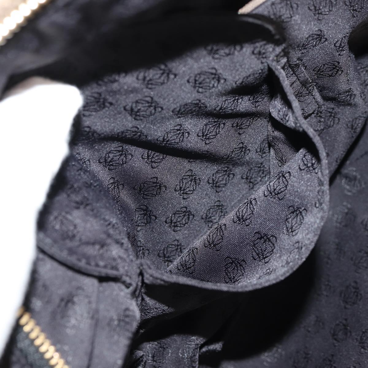 LOEWE Hand Bag Leather Gold Metallic brown Auth 153627V