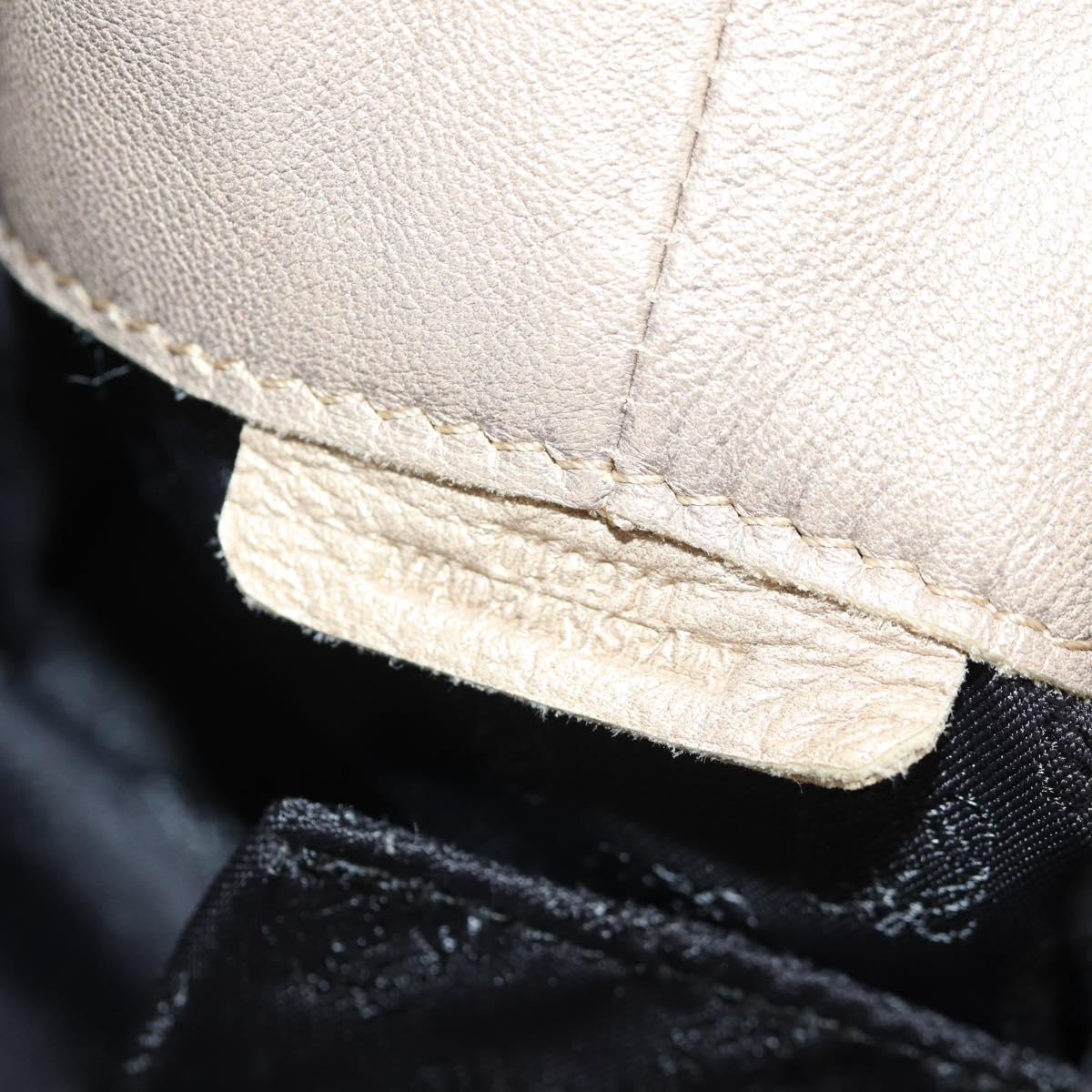 LOEWE Hand Bag Leather Gold Metallic brown Auth 153627V