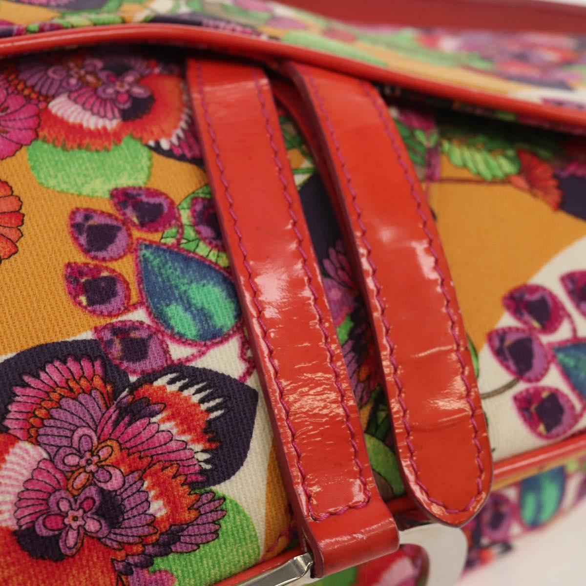 Christian Dior Saddle Shoulder Bag Canvas Pink Silver Auth 153630SAV